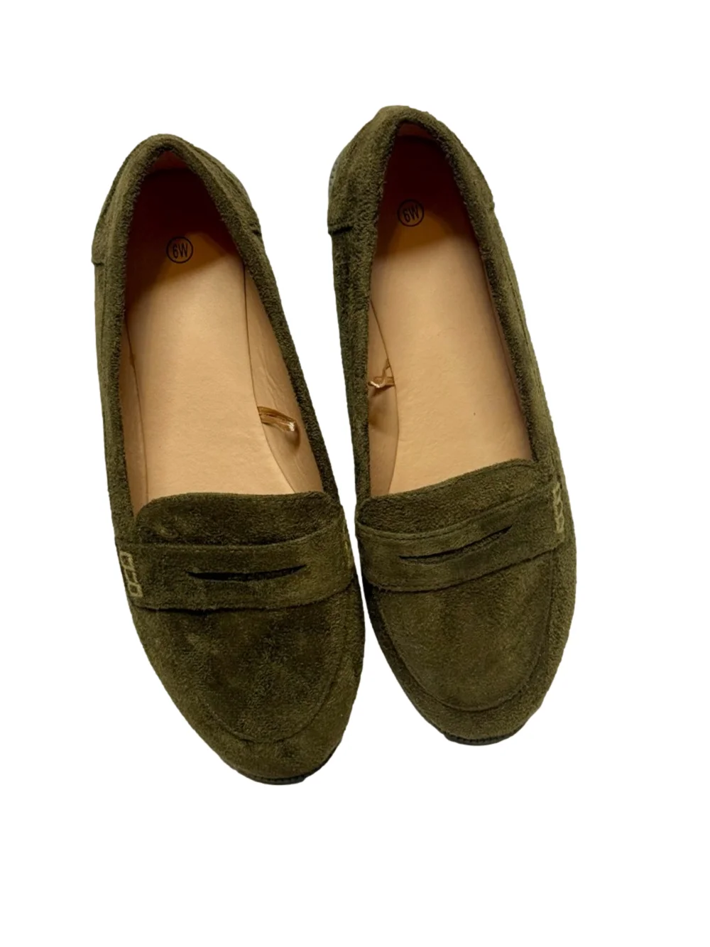 Elegant Olive Suede Women's Loafers